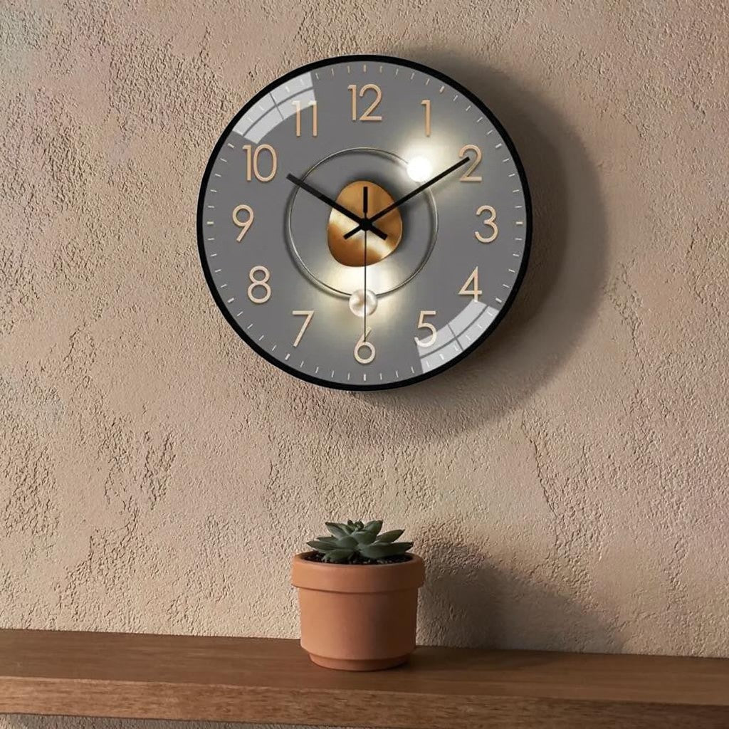 Geräuschlose Wanduhr Ø 20 cm – Glasabdeckung & Metallzeiger, ohne Ticken
