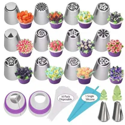 Blumen-Spritzdüsen-Set – Mühelose Tortendekoration