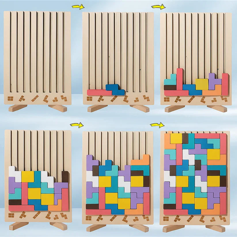 Holz-Tetris-Puzzlebrett – Der perfekte Brain-Break für Ihren Schreibtisch