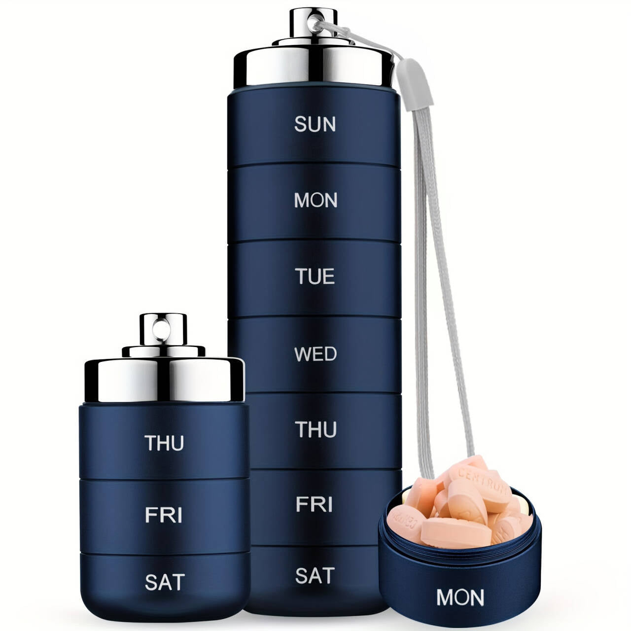 Medikamentendosierer 7-Tage wasserdicht aus Aluminium