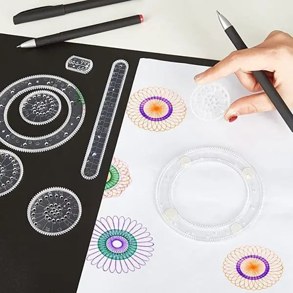 22-teiliges Spiral-Lineal-Set – Kreatives Zeichnen mit System