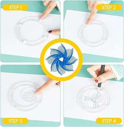 22-teiliges Spiral-Lineal-Set – Kreatives Zeichnen mit System