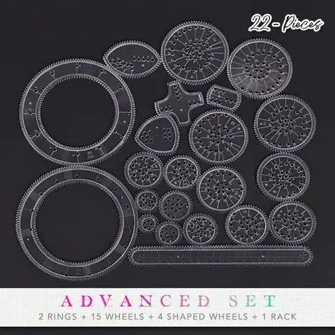 22-teiliges Spiral-Lineal-Set – Kreatives Zeichnen mit System