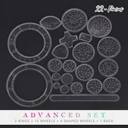22-teiliges Spiral-Lineal-Set – Kreatives Zeichnen mit System