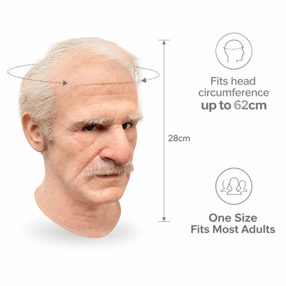 BowLift | Creepy Old Man Mask – Realistic Latex Halloween Mask for Adults