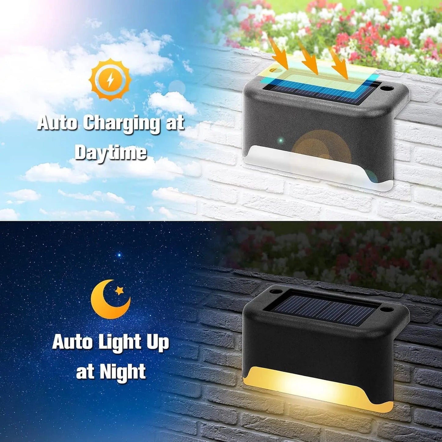 4er-Set Solar-Terrassenlichter – Wetterfestes Außenlicht
