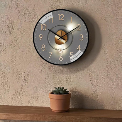 Geräuschlose Wanduhr Ø 20 cm – Glasabdeckung & Metallzeiger, ohne Ticken