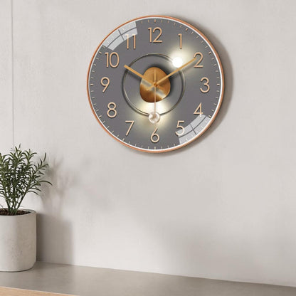 Geräuschlose Wanduhr Ø 20 cm – Glasabdeckung & Metallzeiger, ohne Ticken