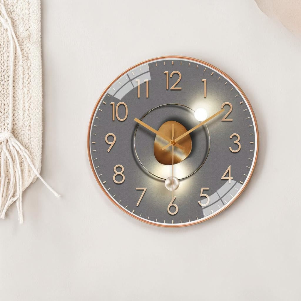 Geräuschlose Wanduhr Ø 20 cm – Glasabdeckung & Metallzeiger, ohne Ticken