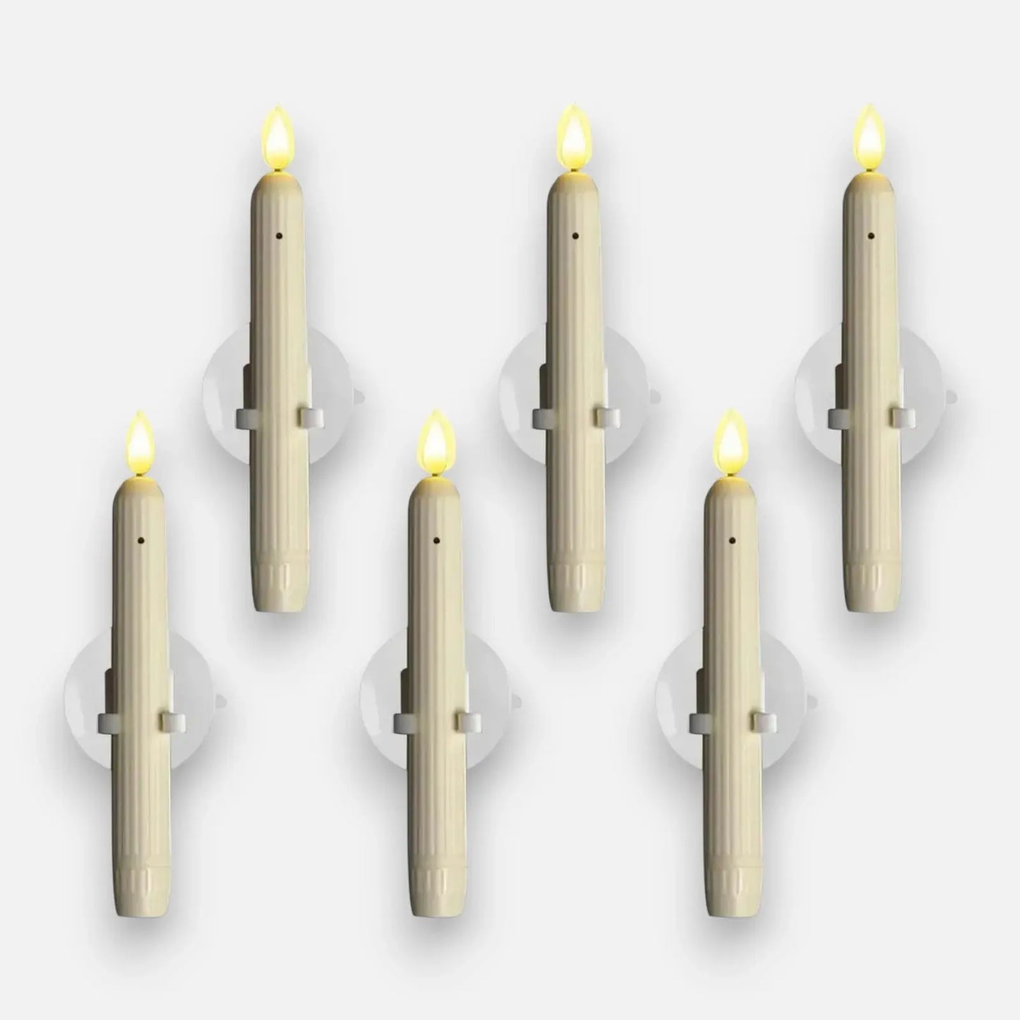 6er-Set LED-Fensterkerzen mit Dämmerungssensor – Realistische, warmweiß flackernde Flamme für gemütliche Abende