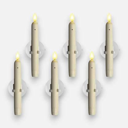 6er-Set LED-Fensterkerzen mit Dämmerungssensor – Realistische, warmweiß flackernde Flamme für gemütliche Abende