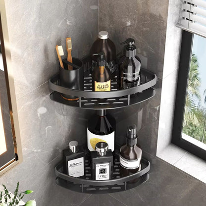 Eck-Duschregal – Bohrloses Aluminium-Wandregal für Bad & Dusche