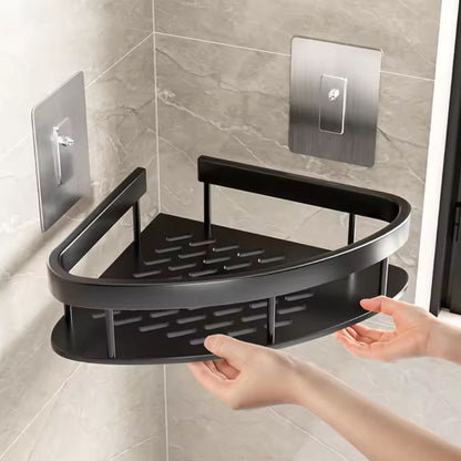 Eck-Duschregal – Bohrloses Aluminium-Wandregal für Bad & Dusche