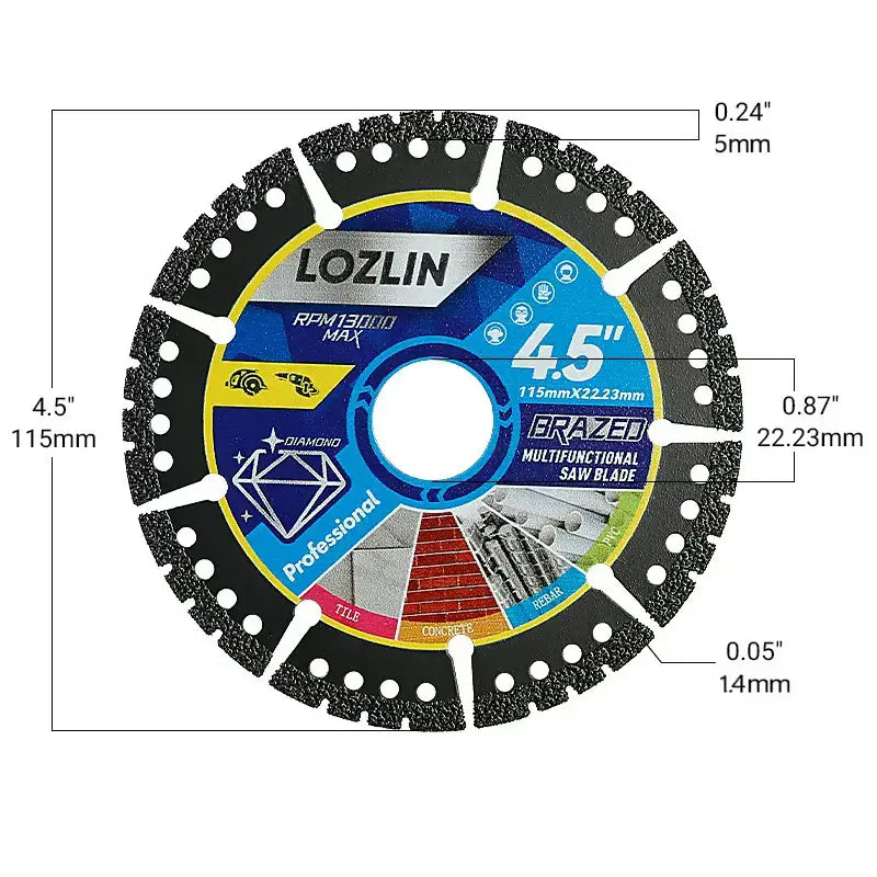 Diamant-Sägeblatt 115 mm – Multifunktional für Fliesen, Beton und Stahl - 2 Stück