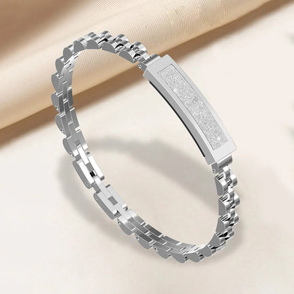 Smartes Edelstahl-Kettenarmband — Fitness-Tracker im Schmuckdesign