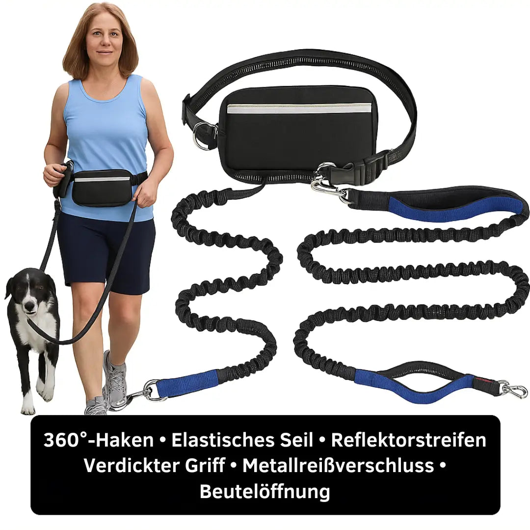 Freihändig spazieren – mit Leine & Tasche in einem