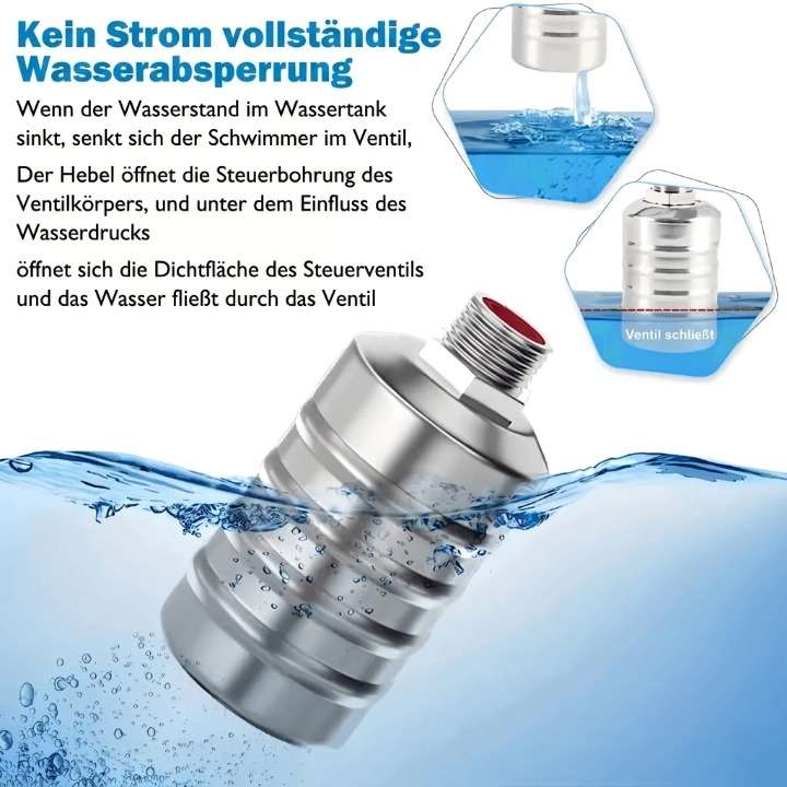 Automatisches Schwimmerventil – Edelstahl, ohne Strom