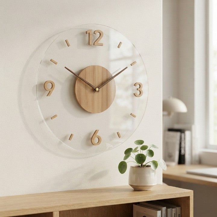 Lautlose Wanduhr aus Holz – Minimalistisches Design für jeden Raum
