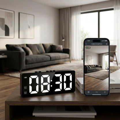 Digitaler Wecker mit Überwachungskamera 2K HD