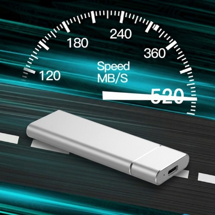 8TB Externe SSD — USB 3.1 Typ-C, Plug & Play, Aluminium