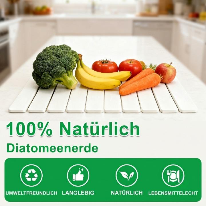 Abtropfmatte Diatomit-Stein – saugfähig, faltbar, 40 × 30 cm, 3 Farben