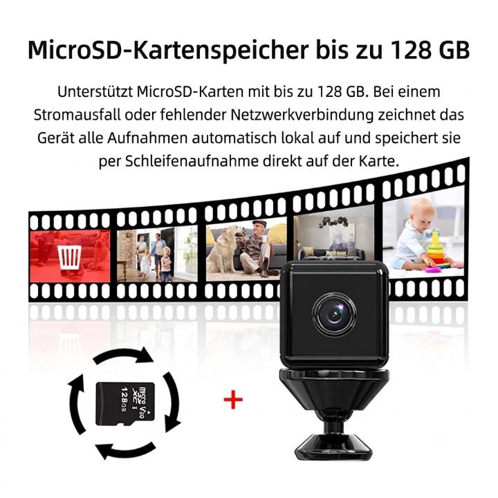 Mini WLAN-Kamera mit Nachtsicht – diskrete Heimüberwachung, 1080P HD