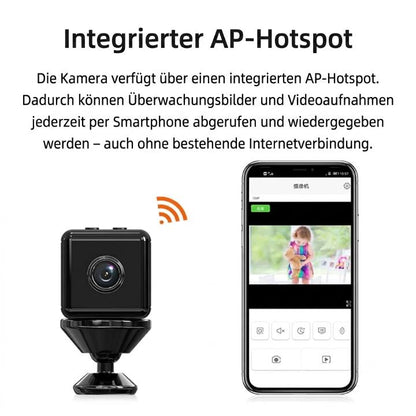Mini WLAN-Kamera mit Nachtsicht – diskrete Heimüberwachung, 1080P HD