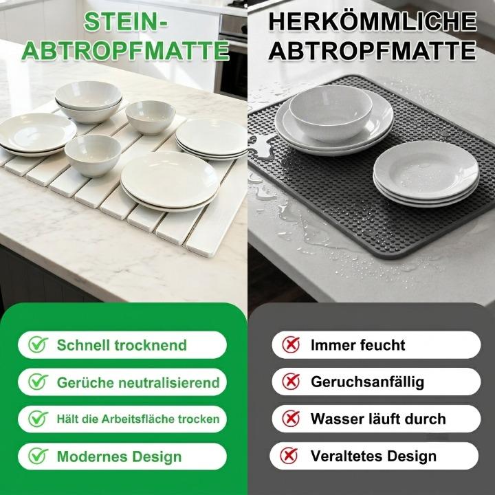 Abtropfmatte Diatomit-Stein – saugfähig, faltbar, 40 × 30 cm, 3 Farben
