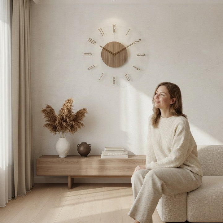 Lautlose Wanduhr aus Holz – Minimalistisches Design für jeden Raum