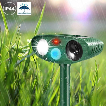 Ultraschall-Tierabwehr Solar – PIR-Bewegungsmelder 110°, IP44, 13–40 kHz