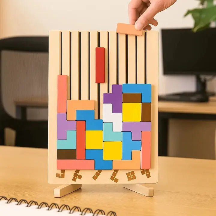 Holz-Tetris-Puzzlebrett – Der perfekte Brain-Break für Ihren Schreibtisch