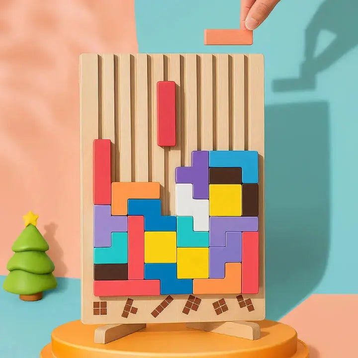 Holz-Tetris-Puzzlebrett – Der perfekte Brain-Break für Ihren Schreibtisch