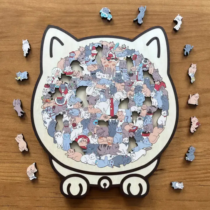 Holzpuzzle Katze