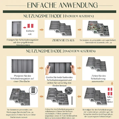 Intelligenter 3-stöckiger Schubladen-Organizer – Erweiterbar & Platzsparend für Standard-Schubladen