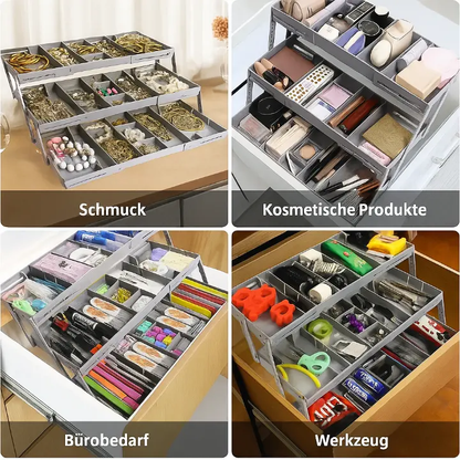 Intelligenter 3-stöckiger Schubladen-Organizer – Erweiterbar & Platzsparend für Standard-Schubladen