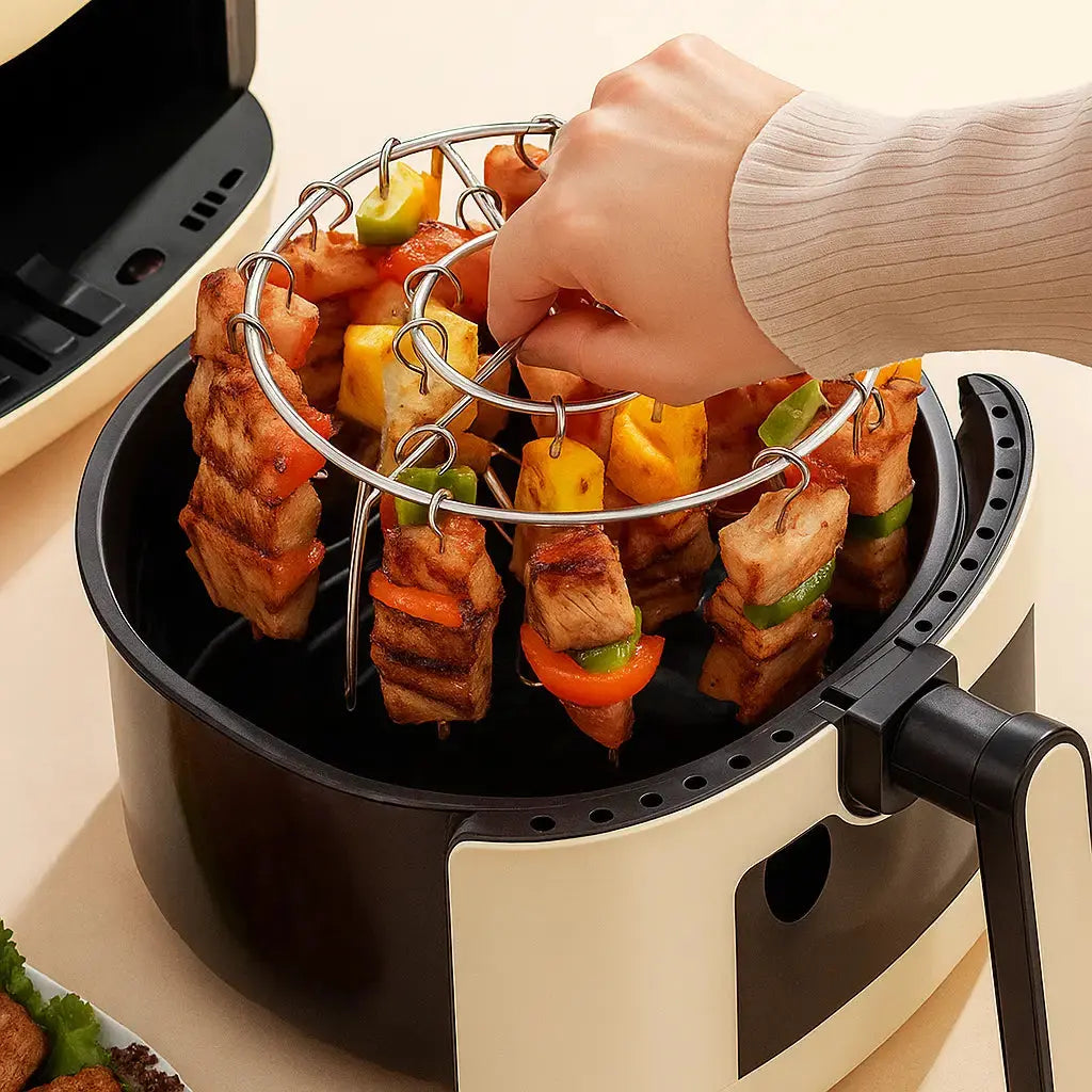 Kebab-Grill für Heißluftfritteusen – Gleichmäßiges Garen & BBQ-Genuss