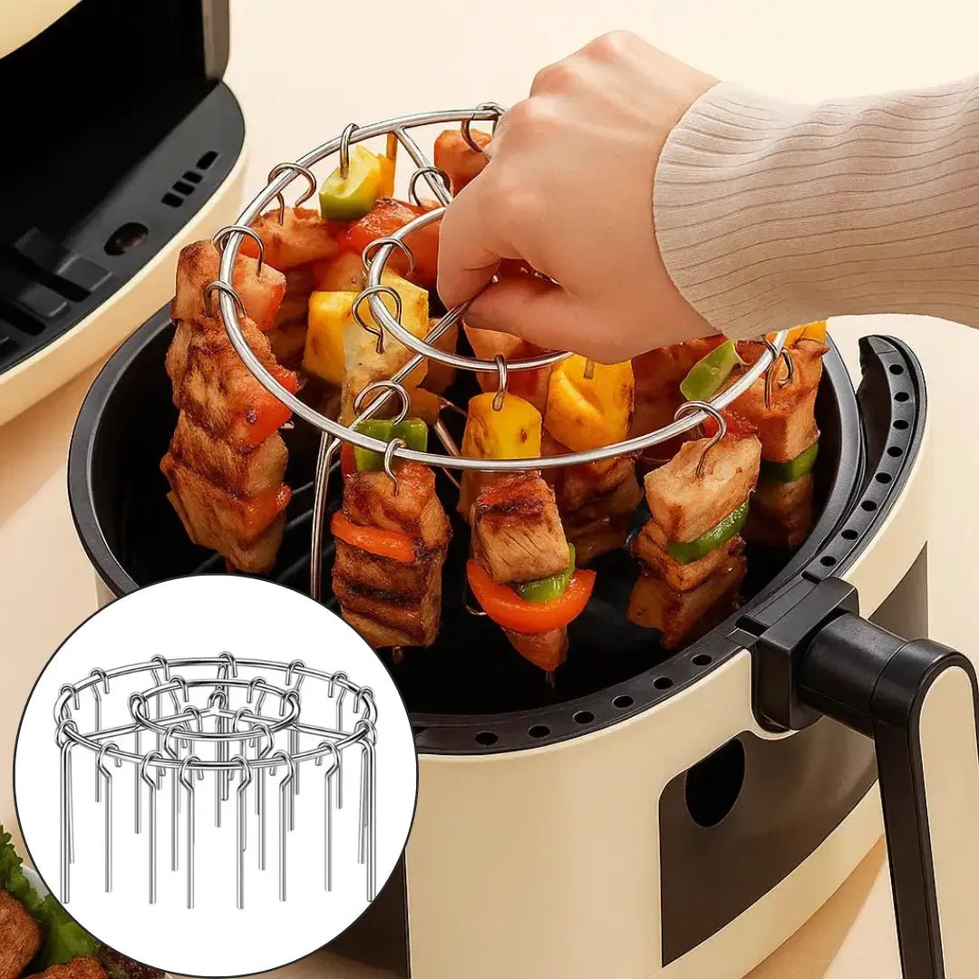 Kebab-Grill für Heißluftfritteusen – Gleichmäßiges Garen & BBQ-Genuss