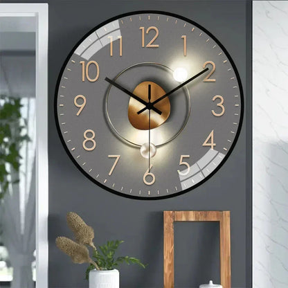 Geräuschlose Wanduhr Ø 20 cm – Glasabdeckung & Metallzeiger, ohne Ticken