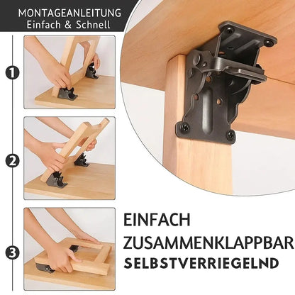 Klapphalter 90° Auto-Lock – 2er-Set, bis 225 kg, Montage in 5 Minuten