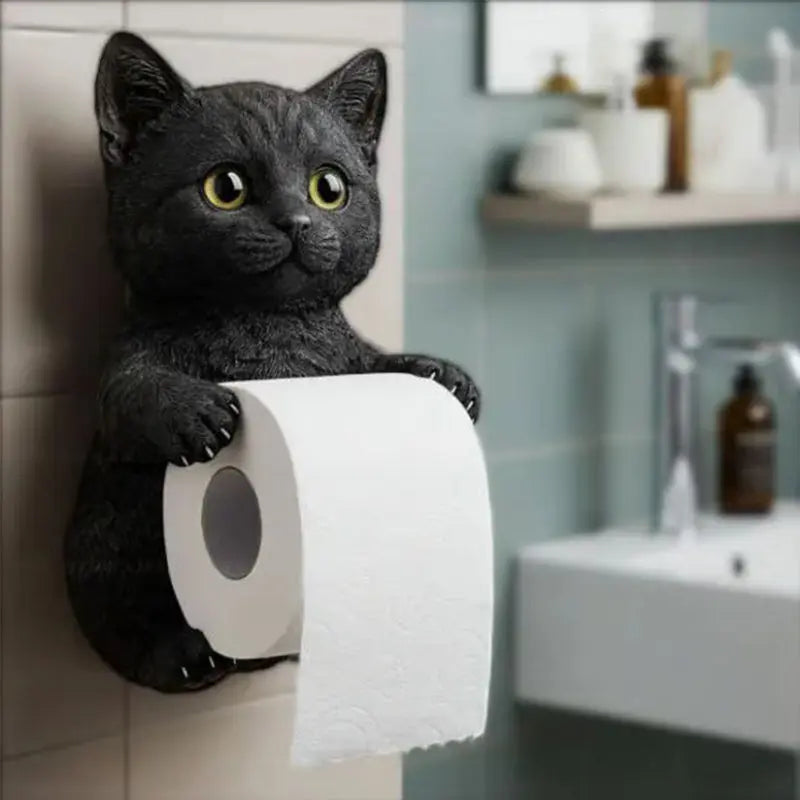 3D-Katzen-Toilettenrollenhalter – stilvoll & funktional