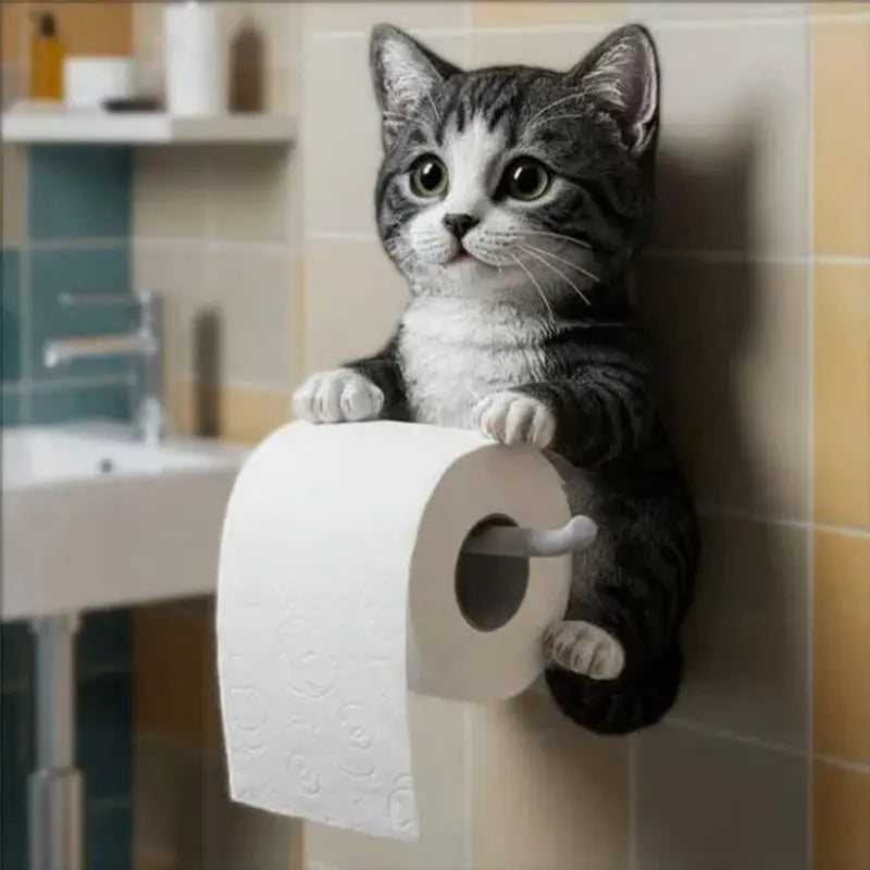 3D-Katzen-Toilettenrollenhalter – stilvoll & funktional