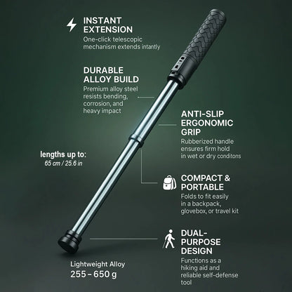 Walking Stick Telescopic Hiking Pole Alloy Outdoor Stability Support