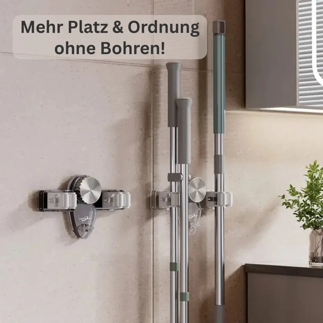 Platzsparender Halter für Besen & Geräte – Schnell montiert, kein Bohren