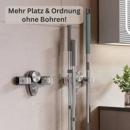 Platzsparender Halter für Besen & Geräte – Schnell montiert, kein Bohren