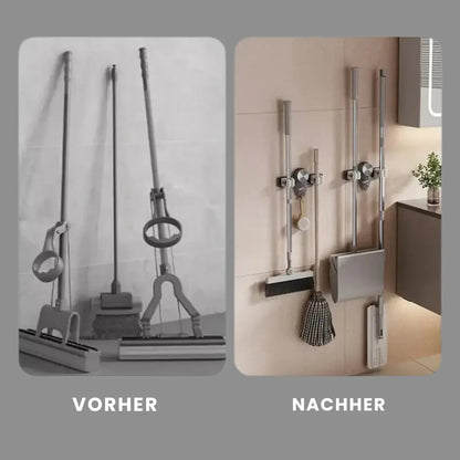 Platzsparender Halter für Besen & Geräte – Schnell montiert, kein Bohren