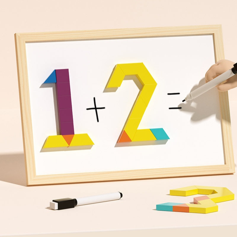 Magnetische Holzbausteine mit Musterkarten