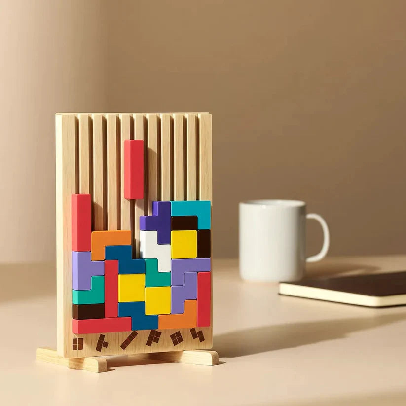Holz-Tetris-Puzzlebrett – Der perfekte Brain-Break für Ihren Schreibtisch