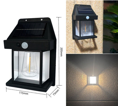 Solar-Laternenwandleuchte mit Bewegungsmelder – 2er-Set