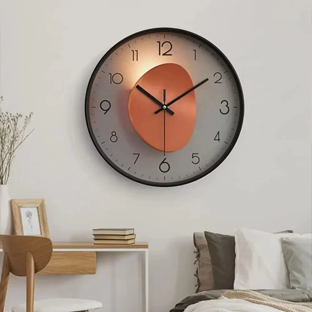 Geräuschlose Wanduhr Ø 20 cm – Glasabdeckung & Metallzeiger, ohne Ticken
