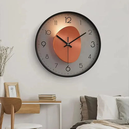 Geräuschlose Wanduhr Ø 20 cm – Glasabdeckung & Metallzeiger, ohne Ticken